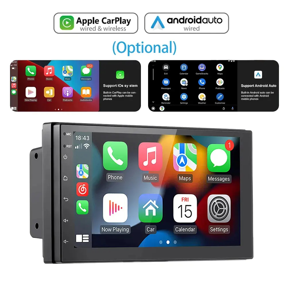 Venda quente 7 Polegada duplo 2 din carro estéreo tela do carro android rádio android player do carro