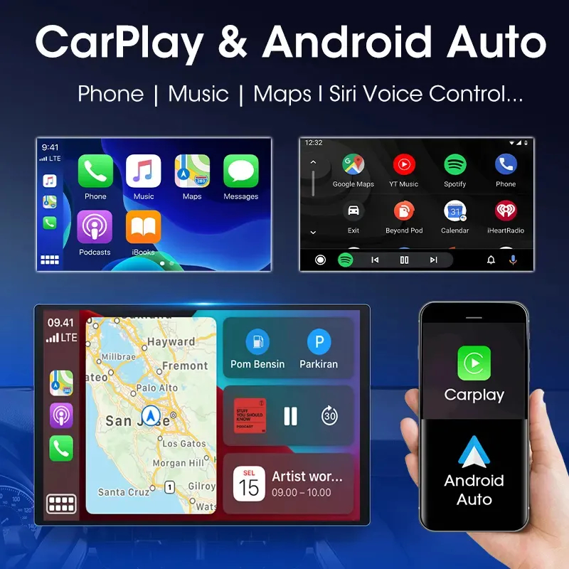 QELD 2k 32G Atacado navegador gps Multimídia Player Áudio android auto car play rádio universal para carro 13 polegadas player