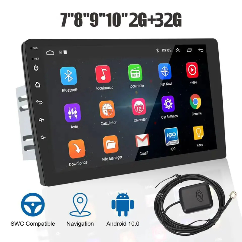 Rádio automotivo android 1din 2din reprodutor multimídia gps dvd bluetooth wi-fi vídeo universal 7 polegadas 9 polegadas telas de 10 polegadas para carros