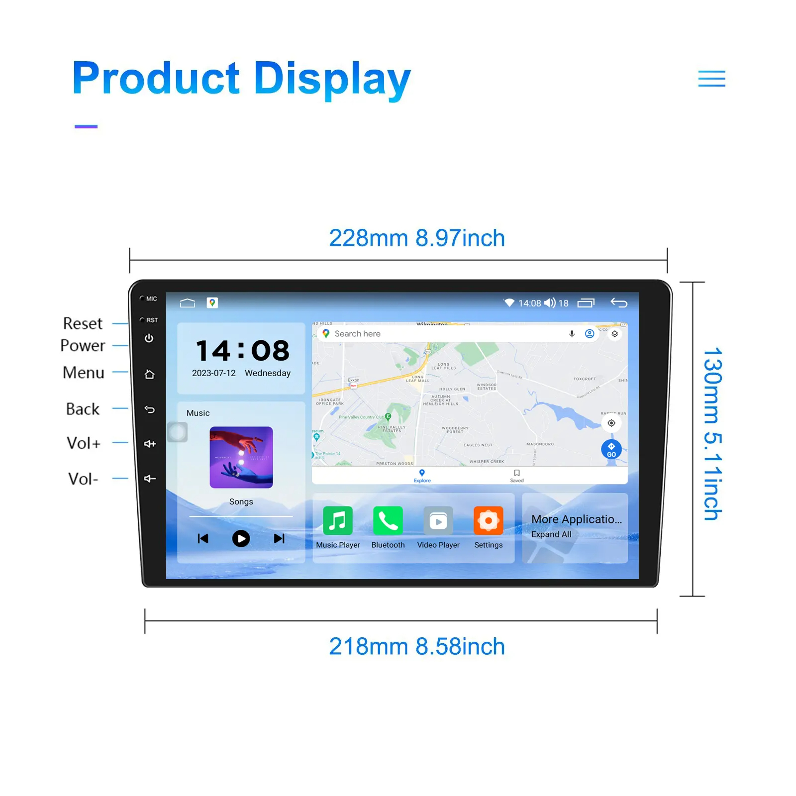 Ts10 fyt7862 2 din android 11 8 + 128gb qled vídeo do carro 7862 9863 rádio do carro host unidade principal dispositivo carro multimídia gps