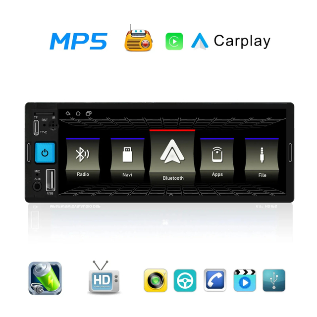 Reprodutor multimídia android 6.2 polegadas 1din rádio do carro tela de toque estéreo do carro navegação bluetooth câmera traseira carro mp3 mp5 player