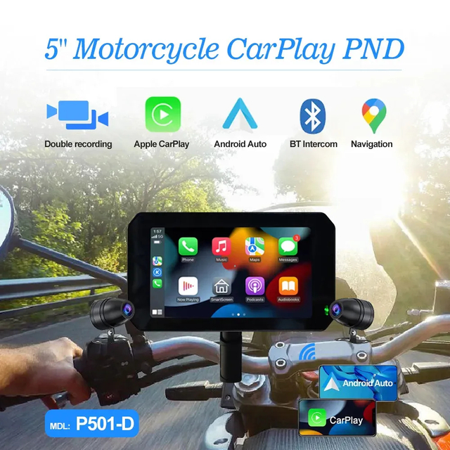 5 Polegada navegação motocicleta sem fio apple carplay android auto moto navi navegador gps para motocicleta ipx7 tela à prova dwaterproof água